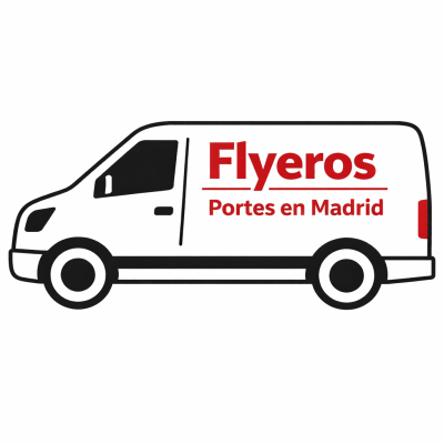 Imagen de furgoneta representando el servicio de portes de Flyeros